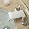 Rubinetti per lavandino del bagno Vidric Rubinetto per vasca a cascata cromato brillante Rubinetto per lavabo a doppia maniglia con bocca quadrata Rubinetti per lavabo