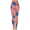 Kvinnors leggings usa flaggband tryck tränar ut yoga byxor höga midja mode leggins elastiska design sport tights gåva