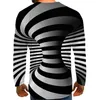 Men's T Shirts 3D Long-Sleeved Round-Neck Street Shirt Crew Neck