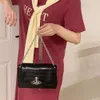 Designers vivIenne Empress Dowager Saturn Handbag Advanced Texture Crocodile Pattern Stick Bag Single Shoulder Underarm Bag Women's Crossbody Chain Bag