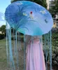 Umbrellas 82cm Hanfu Oiled Paper Umbrella Rain Women Pography Prop Proof Ribbon Antique Tassels Fan Paraguas Parasol