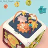 Sorting Nesting Stacking toys Baby Activity Cube Toddler Toys 7 in 1 Educational Shape Sorter Musical Toy Bead Maze Counting Discovery For Kids Learning Q231219