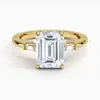 Customized 18k White Gold Lab Grown Diamond Engagement Ring 2.5ct Emerald Cut Cvd Ring Jewelry for Women 1991