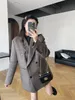 Herringbone pattern woolen retro cotton jacket for women's winter new casual and fashionable suit