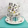 Kopjes Schoteltjes Blauwe Strik Mark Kopje Bone China Koffie Paar Geschenkdoos Verpakking Vriendin Vrouw Voor Bruiloft Cadeau