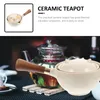 Dinnerware Sets Ceramic Side Handle Jug Rotating Tea Kettle Vintage Decorate Heat-resistant Teapot Household Ceramics Design Travel