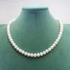 Natural Freshwater Pearl Silver Necklace White Pink Purple Color 8-9mm Round Pearl Chain Fine Jewelry