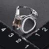 Bröllopsringar Hutang 1.99CT Smoky Quartz Women's Ring Natural Gemstone Solid 925 Sterling Silver Rings Fine SMEEXCHITY UNICE Fashion Design Gift 231218