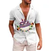 Camicie casual da uomo Camicia da spiaggia oversize da uomo St. Patrick Day Estate 3d Divertente stampa cartoon Manica corta Risvolto Moda allentata Streetwear Top