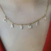 Ожерелье с цирконием на заказ, персонализированные хрустальные ожерелья, подвесная цепочка для женщин, ювелирные изделия, подарок, падение 220217203S
