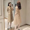 Women's Trench Coats 2023 Spring Autumn Jacket Women Fashion Temperament Long Windbreaker Coat Female Double-Breasted Outerwear Ladies Tops