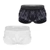 Onderbroeken Heren Zomer Sexy Shorts Wetlook Kunstleer Boxer Briefs Trunks Elastische tailleband Lounge Korte broek Hombre Strand Casual TrunksL231218