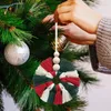 Flores decorativas Macramé Corona de Navidad Bloque multicolor Guirnalda Colgante Punto Arte de la pared Adorno Signo Decoración Suministros
