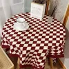 Table Cloth Checkerboard grid tablecloth grid festive table mat Christmas and Year decorative tablecloth 231216