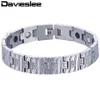 Davieslee – Bracelet de montre pour hommes et femmes, chaîne à maillons, en acier inoxydable, couleur or argent, 12mm, DKBM145280I