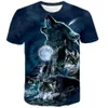Designer 23SSSummer New 3D Digital Wolf Full Color Trendy Brand Kort ärm T-shirt