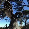 Decorative Objects Figurines Precision Casting Firebreathing Dragon Sculpture Waterscape Resin Fountain Home Garden Decoration 231216