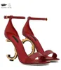 2024 Summer Luxury Brands Leather/Denim Sandals shoes Pop High Heel Gold-plated Carbon Nude Black Red Pumps Gladiator Sandalias Heels Shoe With Box