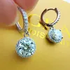 Boucles d'oreilles Luomansi S925 SERPING STERLING 1CT 6,5 mm Boucles d'oreilles Moisanite avec certificat GRA Super Flash Wedding Party Woman Gift