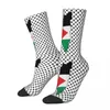 Chaussettes pour hommes, drapeau de la Palestine, carte palestinienne Kufiya Hatta, motif keffieh pour femmes, Hip Hop, cadeau de printemps, d'été et d'automne