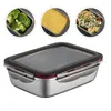 Dinnerware Fresh Lunch Box With Lid Stainless Steel Snack Containers Supply Accessories Work Accessory Case Bento Office For