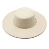 Berets Classic 10CM Wide Brim Fedora Hat Vintage French Style Felt Hats Hepburn Wind Elegant Wedding Dress Caps