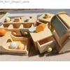 Sortieren, verschachteln, stapeln, Spielzeug, pastellfarbenes Holz, Montessori-Spielzeug, Objekt-Permanenzbox mit Tablett, Kugeln, Münzen, Formen, Spinntrommel für Kinder, Q231218