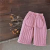 Pantalon bébé fille garçon polaire à l'intérieur du pantalon infantile enfant en bas âge enfant taille moyenne coton rembourré pantalon décontracté solide bas vêtements 12M 7Y 231218