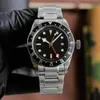 Relógio de pulso masculino preto bay gmt, 42mm, moldura preta, movimento mecânico automático, aço inoxidável, imperdível