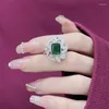 Necklace Earrings Set French High-end Retro Emerald Three-piece Ring Exquisite And Elegant 925 Sterling Silver Hypoallergenic