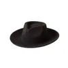 Berets X356 Adult Wool Felt Hat Woolen Caps Retro Fashion Leisure Jazz Women's Concave Warm Cap