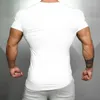 Costumes pour hommes B1497 Mens Fitness T-shirt serré Coton Slim Fit T-shirt Hommes Bodybuilding