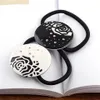 4X4CM elastici rotondi in acrilico bianco e nero con trapano C anello per capelli testa corda forcina per copricapo di moda preferito dalle signore Je287t