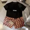 Sets Kinderdesigner -Kleidungsstücke Kinderkinder Kurzarm T -Shirt Shorts Set Anzug Jungen Mädchen Sets Sport mit Buchstaben Tiger Blume F.
