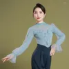 Stage Wear 2023 Latin Dance Clothes Women's Autumn And Winter Leotard Practice Top Modern Ballroom F1119