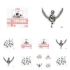 Alloy 100Pcs/Lot Antique Sliver Alloy Big Hole Music Note Spacer Beads Charms For Jewelry Diy Making 9X18Mm Hole4.5Mm Drop Delivery Je Dhequ