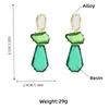 Dangle Earrings Candy Colors Long Statement Geometric Resin Stone Women Drop Earring Jewelry
