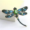 Yeni Moda Rhinestone Dragonfly Broş Pin Dekoratif Giyim Aksesuarları Hayvan Broşes Vintage Kristal Eşarp Takı Noeller290Q