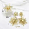 Set di gioielli da sposa Orecchini e anelli Dorp color oro per le donne Placcato 24K Dubai Flower Design di lusso 2 pezzi 231216