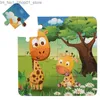 Tri Nesting Stacking Toys Puzzles magnétiques pour enfants 3 4 5 ans Dinosaure Livre de puzzle en bois Tout-petits Jeux de voyage Enfants éducatifs Q231218