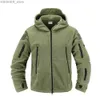 Tactische Jassen Tactische fleecejas Militair Uniform Soft Shell Casual Capuchon Heren Thermische LegerkledingL231218