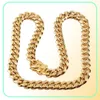 Luxo 18k banhado a ouro colares correntes grossas de ouro alto polido miami cubana link colar masculino punk curb chain moda colares7928912