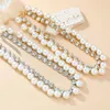 Necklace Earrings Set 2023 ZAA Luxury Crystal Imitation Pearl Choker For Women Fashion Neck Jewelry Wedding Party Sweater Collar