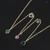 Pendant Necklaces Spring Qiaoer Vintage 18K Gold Plated Snowflake Heart U-profiling Necklace Gifts Accessories