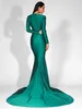 Dress Love Lemonade Sexy Green Deep Vneck Slim Fit Fabric Trai Maxi Dress LM81535