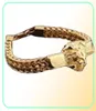 Bijoux punk Bracelet pour hommes de chaîne Figaro en acier inoxydable Colorgold Color Lion Head Bracelet Mens bracelet manchette 866 pouces CX2601993