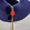 秋 /冬の編み機eカスタムディテールクルーネックコットンの新しいAOPジャキュードレターニットセーター