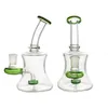 Plates-formes pétrolières Bongs d'eau en verre Narguilés Tuyau de fumée Recycleur Dab Rigs Bong Verre Banger 6.3 pouces vert