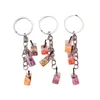 Decorative Figurines Juice Bottle Keychain Korean Mini Emulational Fruit Beverage Pendant Creative Bag Gift