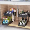 Kitchen Storage Multipurpose Rack Space Saving Sliding Holder Organizer Cabinet 2 Tier Under Sink Supply
